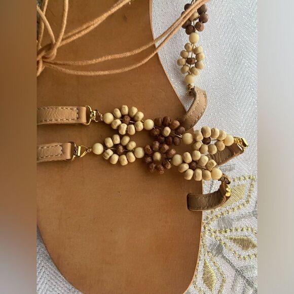 L*SPACE x MATISSE Slide Sandal Brown Stones Strap Size 10M - Picture 10 of 12